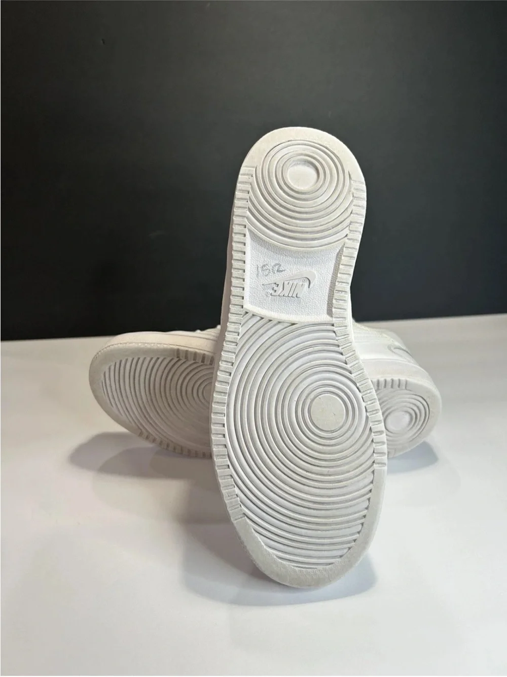 Nike Kids White Leather Court-Style Sneakers